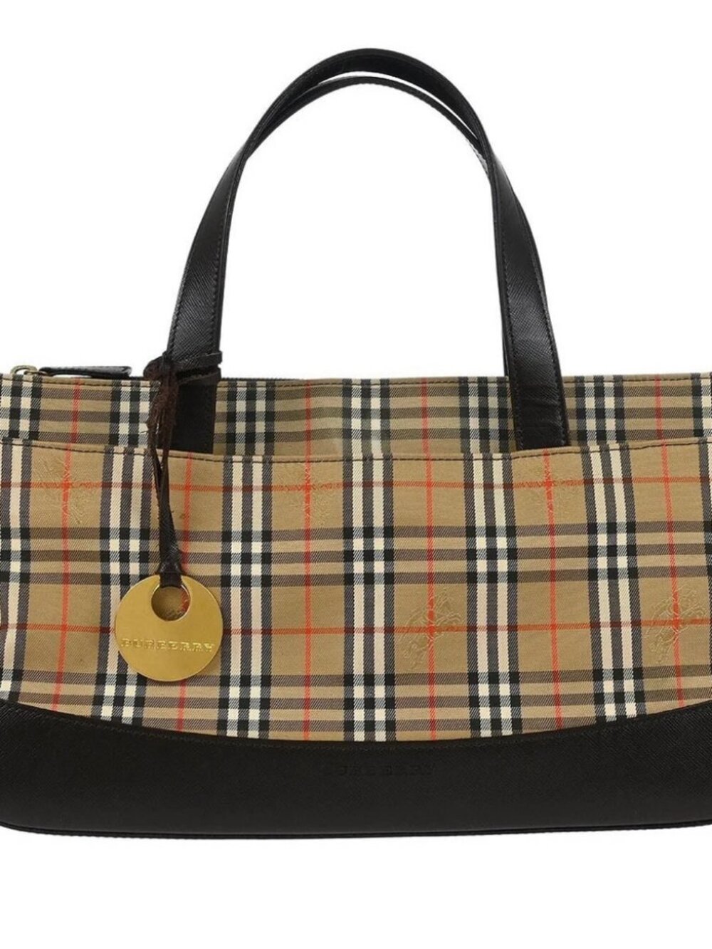Burberry Beige Canvas House Check Tote Handbag